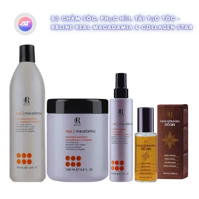 Shampoo, Steamer, Dry Conditioner Spray, Rr Line Real Macadamia & Collagen Star Essential Oils Care, Restore, and Regenerate Soft and Smooth Hair