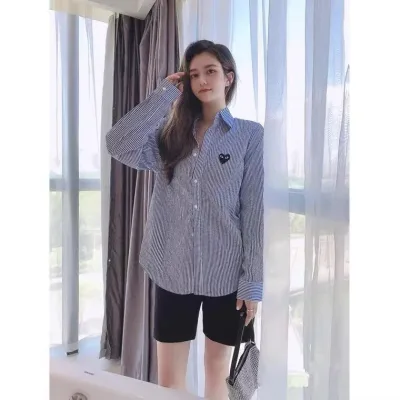 2026 Áo Sơ Mi Thời Trang Hợp Thời Trang Phong Cách Mới Hợp Thời Trang Xuân Thu Thanh Niên Văn Học Phổ Biến ins Cổ Vuông Bông Tai Kẹp Dài Tay Hợp Thời Trang