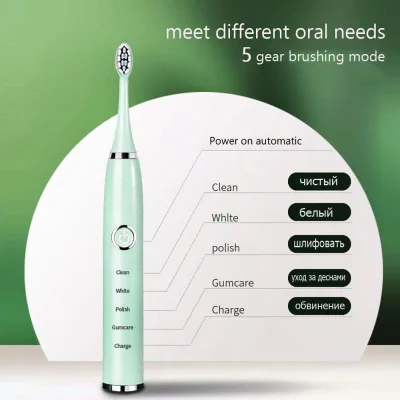 AT | Bàn Chải Đánh Răng Điện Cá Nhân Rõ Ràng Chăm Sóc Miệng Làm Sạch Hôi Miệng Bàn chải đánh răng điện cao tần siêu âm tần số cao dành cho người lớn Làm Sạch Sâu Tự Động Hoàn Toàn Lông Mềm tâm nước ban chai điện