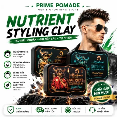 Sáp Vuốt Tóc Menitems Pomade - Giữ Nếp Tóc Tự Nhiên Lên Đến 10 Giờ, Hương Nước Hoa Tropical Wind