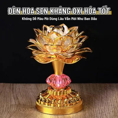FRKAKALE Đèn Ngủ Trang Trí Hình Hoa Sen Led Cao Cấp Chân Đế Kim Loại Mạ Vàng Sang Trọng Đèn Bàn Decor Phòng Khách Phòng Trà Ánh Sáng Nhu Hòa Tiết Kiệm Điện Năng Phụ Kiện Trang Trí Nội Thất Hiện Đại Quà Tặng Tân Gia Ý Nghĩa Mẫu Đèn Sen Đẹp Mới
