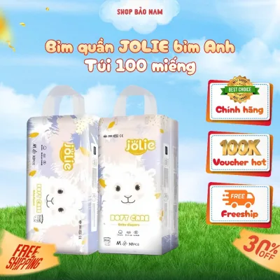 Bỉm quần JOLIE bỉm Anh 100 miếng hàng xuất Nhật đủ size M/L/XL/XXL/4XL cho bé 5- 30 KG