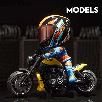DARNEL Mô Phỏng Xe Máy Rider Búp Bê, Mũ Bảo Hiểm Biến Dạng Linh Hoạt Biến Đổi Đồ Chơi Xe Máy, Bộ Sưu Tập Hợp Kim Nhân Vật Hành Động Di Động Chân Đế Mô Hình Di Chuyển Được Mô Hình Trang Trí Xe Ô Tô