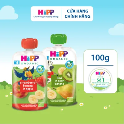 Dinh dưỡng ăn dặm 100% trái cây nghiền Organic HiPPiS 100g - Nhập khẩu châu Âu