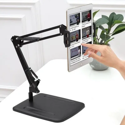 Giá Đỡ iPad, Máy Tính Bảng Tablet Galaxy Tab, Kẹp Điện Thoại Đế Sắt Rộng Để Bàn Cao Cấp - Khớp Nâng Xoay 360 Độ Đa Năng.