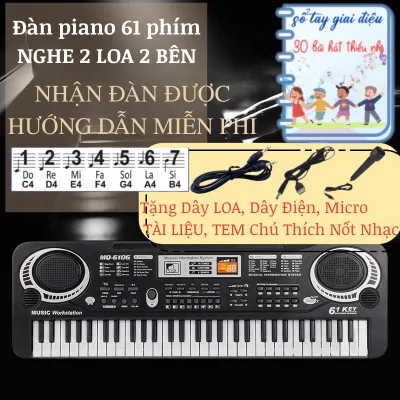 ĐÀN PIANO 61 PHÍM 2 LOA - TẶNG DÂY ĐIỆN , MICRO , TÀI LIỆU, NỐT NHẠC, HDSD FREE