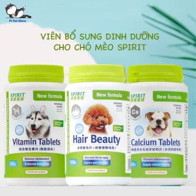 Canxi/Vitamin/Khoáng/Dưỡng lông bổ sung dinh dưỡng, kích thích ăn uống cho chó mèo chính hãng Spirit (viên)