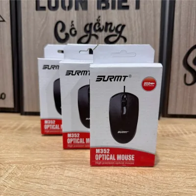 Chuột văn phòng Surmt M352 có dây, chuẩn USB, 1000dpi, thiết kế ôm gọn tay dễ chịu, bảo hành 12 tháng 1 đổi 1