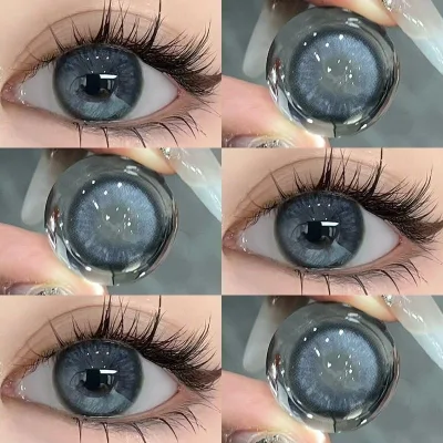 Kính áp tròng màu thời trang xanh xám bán chạy nhất, hạn dùng 1 năm, 1 đôi/2 chiếc lens 14.2mm
