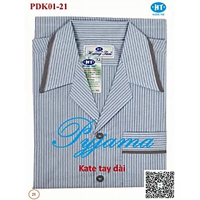 Bộ Pyjama HUONGTAM Kate tay dài nam cao cấp(PDK01N8). Chất liệu Kate loại tốt: mềm mại, thoáng mát, không phai màu
