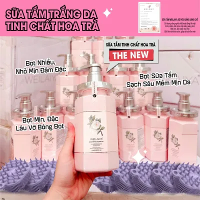 COMBO SỮA TẮM HOA TRÀ + LOTION TRẮNG DA WEILAIYA , HƯƠNG NƯỚC HOA PHÁP ĐẲNG CẤP , 1 CHAI 450ML , CHÍNH HÃNG WEILAIYA . CẤP ẨM , GIÃM MỤN LƯNG , HẾT VIÊM NANG LÔNG , HẾT VIÊM CÁNH . CẤP ẨM . TRẮNG DA , MỀM , MỊN ,
