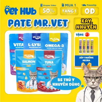 Pate MR VET Gói 70g Thức Ăn Ướt Cho Mèo Bổ Sung Dinh Dưỡng Toàn Diện