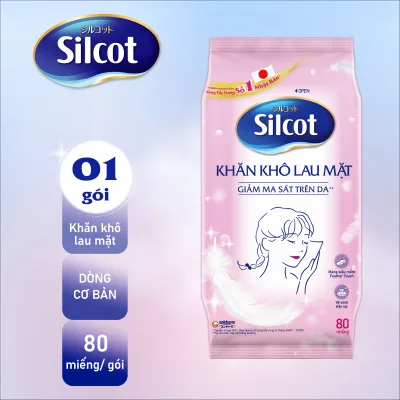 Khăn khô lau mặt Silcot 80 miếng/gói