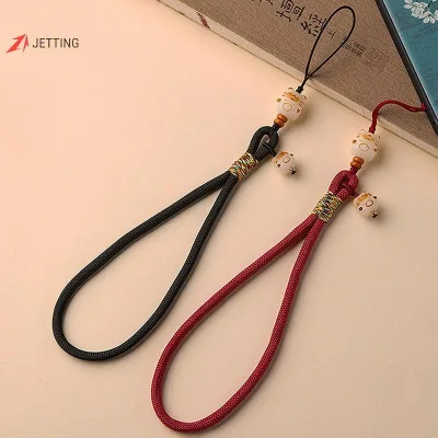 JETTING Hoạt Hình Dễ Thương Bồ Đề Mèo May Mắn Dây Điện Thoại Ốp Lưng Dây Treo Điện Thoại Đa Năng Chống Mất Dây Điện Thoại Dây Đeo Cổ Tay Ngắn J