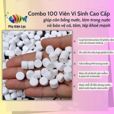COMBO 100 Viên VI SINH cao cấp giúp cân bằng nước, làm trong nước và bảo vệ cá, tôm, tép khoẻ mạnh