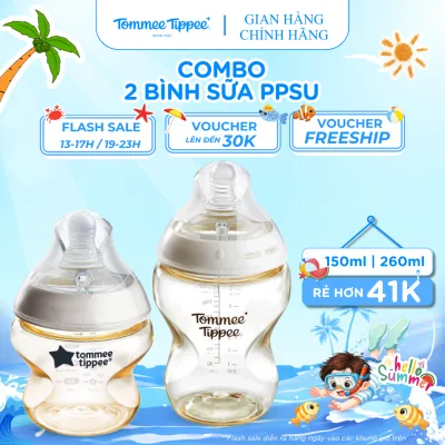 Combo of 2 Ppsu Ty Super Soft Natural Tommee Tippee Nature Start Milk Bottles 150ml & 260ml