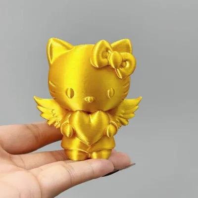 Chúc may mắn Sanrio Hello Kitty 3D mô hình hoạt hình các bức tượng nhỏ, trang trí ô tô để bàn, đồ chơi thủ công dễ thương, quà tặng năm mới