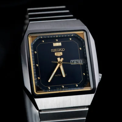 Đồng Hồ Cơ Nam Seiko Chém Cạnh Mặt Vuông Huyên Thoại Máy Cơ Tự Động