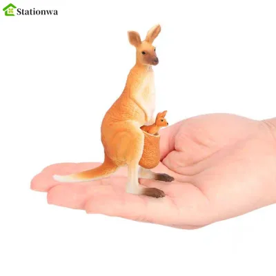 STATIONWA Mô Hình Động Vật Hoang Dã Mô Phỏng, PVC Handmad Kangaroo Nhân Vật Hành Động, Tượng Sáng Tạo Sưu Tập Đồ Thủ Công Mô Phỏng Tượng Kangaroo Hoang Dã Đồ Chơi Trẻ Em