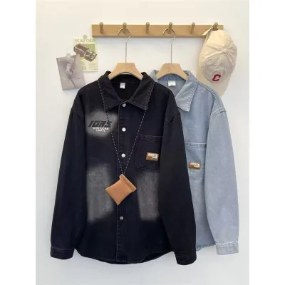 Mùa Xuân Thu Áo Khoác Denim Nam Thời Trang Hợp Thời Trang Quần Áo Denim Nam Mùa Xuân Hợp Thời Trang Thương Hiệu Cao Cấp