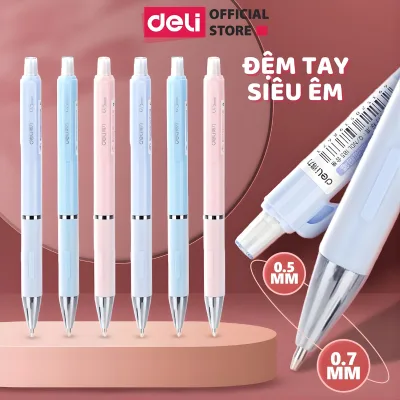 Bút Chì Kim Pastel Deli Ngòi 0.5-0.7mm Có Đệm Tay Định Vị Êm Không Đau Tay Kèm Đầu Tẩy Tiện Lợi