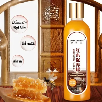 Sáp Ong Đánh Bóng Đồ Gỗ ANXIAOER 255ml | Dưỡng Gỗ Nội Thất Bảo Dưỡng Đồ Gỗ Phục Hồi Độ Bóng Tự Nhiên