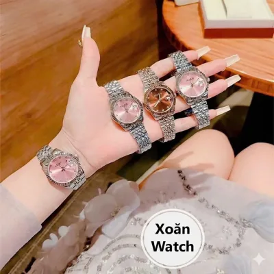 Đồng Hồ Nữ Mặt Tròn Dây Thép Bền Bỉ Không Rỉ Sang Trọng Có Lịch Ngày Size 30Mm Đeo Tay Women A31