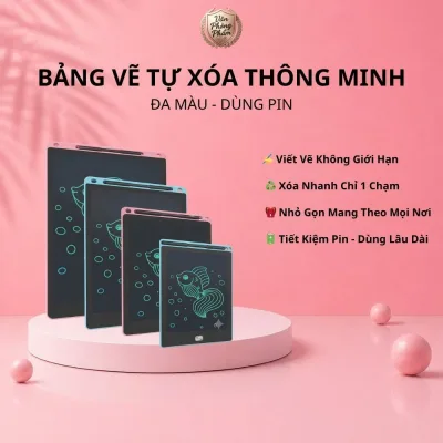 Bảng Vẽ LCD 10 inch Cho Bé – Bảng Viết Điện Tử, Học Toán, Luyện Chữ, Vẽ Hình Dùng Pin