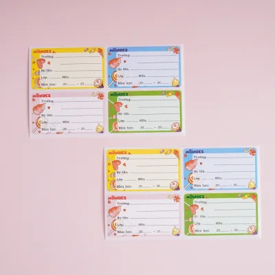 Set 16 Cái Nhãn Vở Có Keo Dán Sẵn Mondez, Nhãn Dán Thông Tin Cho Học Sinh