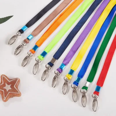 Dây lụa đeo bảng tên móc xoay inox rộng 1cm / 1,5cm có thể xoay chiều nhiều màu sắc hàng cao cấp LOẠI 1