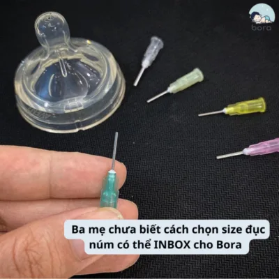 Đục lỗ núm ti bình sữa cho bé, dùng mọi loại núm ti