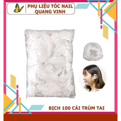 Bịch 100 cái bao trùm vành tai chống nước khi tắm hoặc làm tóc, nhuộm tóc