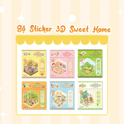Sách Thiếu Nhi - Bộ 6 Cuốn Sách Sticker Sweet Home Trang Trí 3D