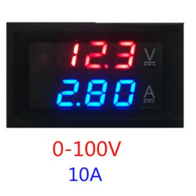 Vôn kế DC 0-100V/10A 100A LED DC Hiển thị kép Vôn kế kỹ thuật số hiện tại Tiêu đề kỹ thuật số