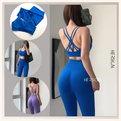Women's Gym Set Women's Yoga Set Sports Bra Long Leggings Hersign-Set170