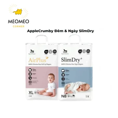 Tã / bỉm dán, quần Applecrumby Overnight ban đêm và ban ngày cho bé