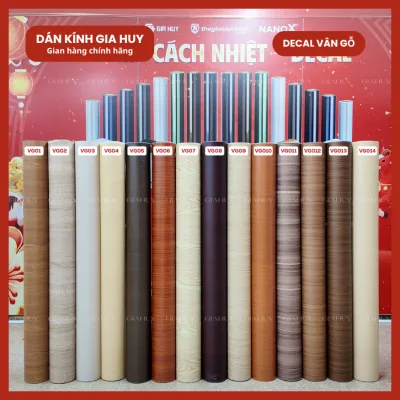 Giấy decal vân gỗ dán tường dán kính nội thất bàn tủ dán cửa chống nước khổ 1.2m sẵn keo đẹp VG-01