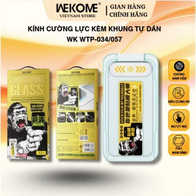 Kính Cường Lực KINGKONG WEKOME KHUNG TỰ DÁN WK WTP 034/057 | Trong suốt HD/Chống nhìn trộm Cho IP X–17 Pro Max