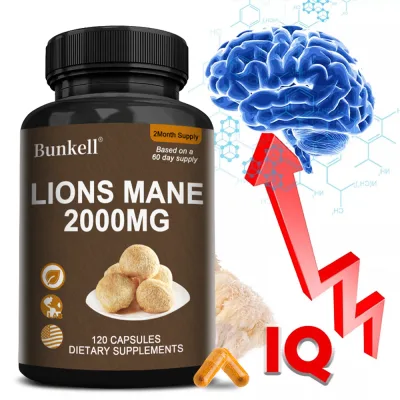 Bunkell Lion's Mane Cognitive Support (120 Capsules) | Brain Supplements, Brain Vitamins, Focus Supplements