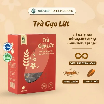 Trà gạo lứt lợi sữa Quê Việt nguyên liệu tự nhiên an toàn, hỗ trợ lợi sữa cho mẹ sau sinh [150g,450g]