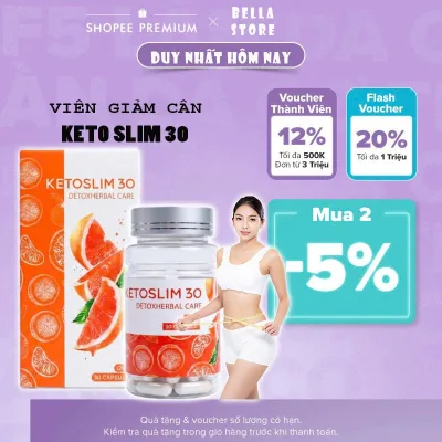Keto SLim Thảo Mộc Giảm Cân Bưởi Slim An Toàn Chính Hãng Hộp 30 Viên