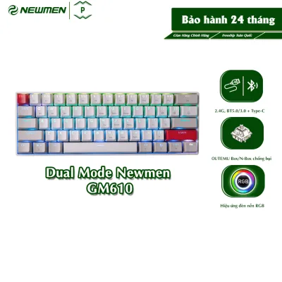 Bàn Phím Cơ Không Dây Newmen GM610 Layout 60% , Đèn Nền RGB Dualmode: Có Dây & Không Dây , 61 Phím Chống Xung Đột, Bàn Phím Chơi Game Có Thể Lập Trình, Thay Thế Switch Hotswap, Cho PC Windows Mac Máy Tính Xách Tay , Phụ Kiện USB, Bàn Phím Đẹp