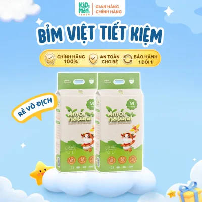 COMBO 2 BỊCH tã/bỉm Amor Natural Việt mỏng mát, ngừa hăm size NB tới 4XL