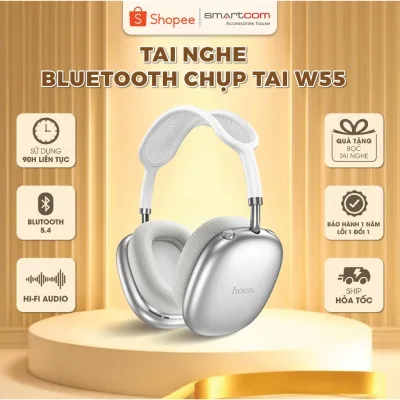 Tai nghe bluetooth HOCO W55 pin 90 tiếng siêu bền, bản base, plus chống ồn ANC