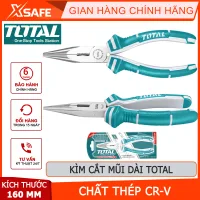 Kìm cắt mỏ nhọn dài TOTAL THT120606P kềm mỏ dài thép Cr-V, 6 inch/160mm, tay cầm cao su cắt dây điện, tuốt dây