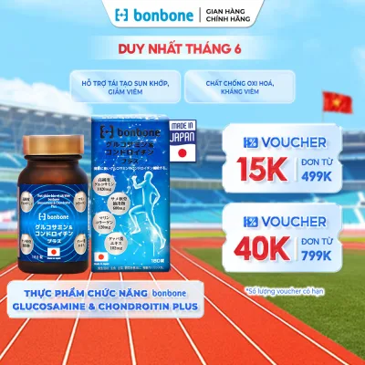 Thực phẩm chức năng bonbone Glucosamine & Chondroitin Plus-Độ tin khiết lên đến 99%, hỗ trợ tái tạo sụn khớp, giảm viêm