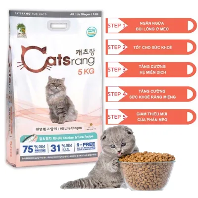 Catsrang 5kg Và Túi Chiết 1kg Thức Ăn Hạt Khô Dành Cho Mèo Mọi Lứa Tuổi – Mã TACCM50