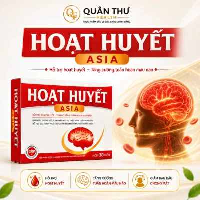 Viên Uống Hoạt Huyết Asia Hỗ Trợ Tuần Hoàn Máu Não Giảm Đau Đầu Chóng Mặt Hộp 30 Viên - Quân Thư