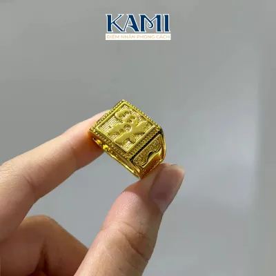Nhẫn nam chữ phước mạ vàng Kami trang sức sỉ NCP15V