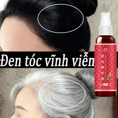 Ha Thu O Black Hair Spray Essence Hair Shampoo 100ml White Hair Turns into Black Hair Permanent Anti-Exhaust Relaxing Scalp Nourishing Hair Gentle Non-Damaging Hair Care Personal Care